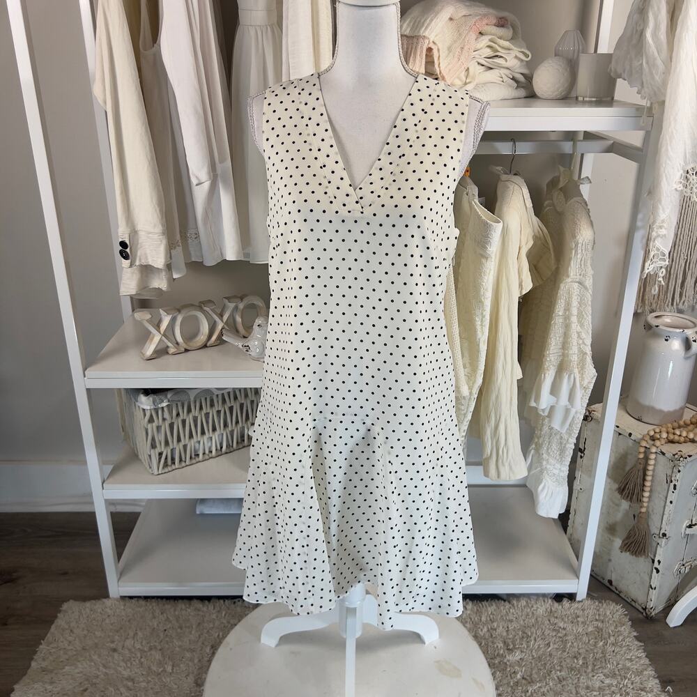 J. Crew Cream Polka Dot Sleeveless Maxi Dress